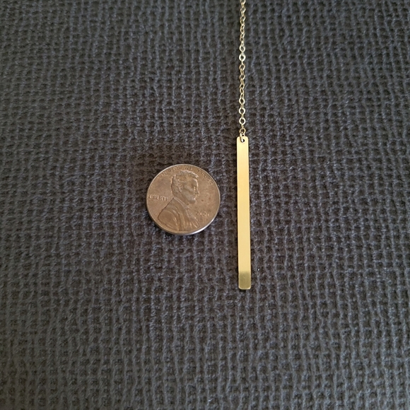 Silver🤍 Wren🪶 Cubic Zirconia💎 & Gold💛 Filled Bar Y-Necklace - Picture 10 of 13